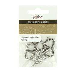 AussieSuperStore Jewellery Making Supplies JF Toggle Heart Berry 15mm Silver JF Toggle Heart Berry 15mm Silver | Jewellery Making Findings 9323823073510 JF203